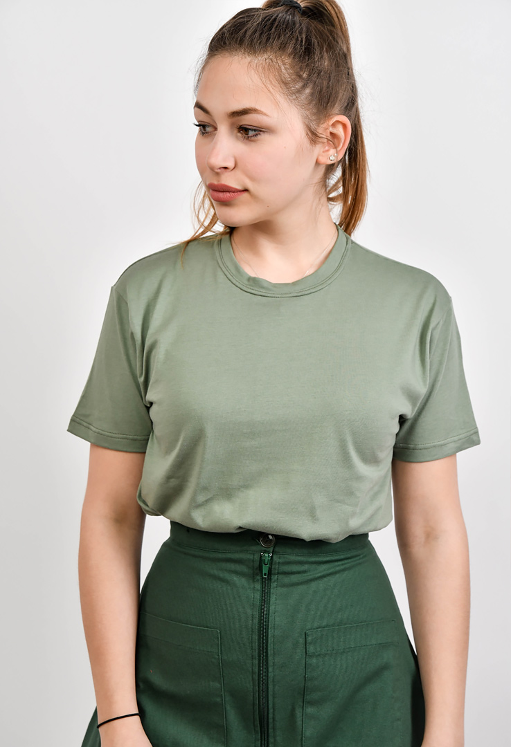 nachhaltiges Frauen  Basic-T-Shirt aus Baumwolle und Modal   cyro iceberg