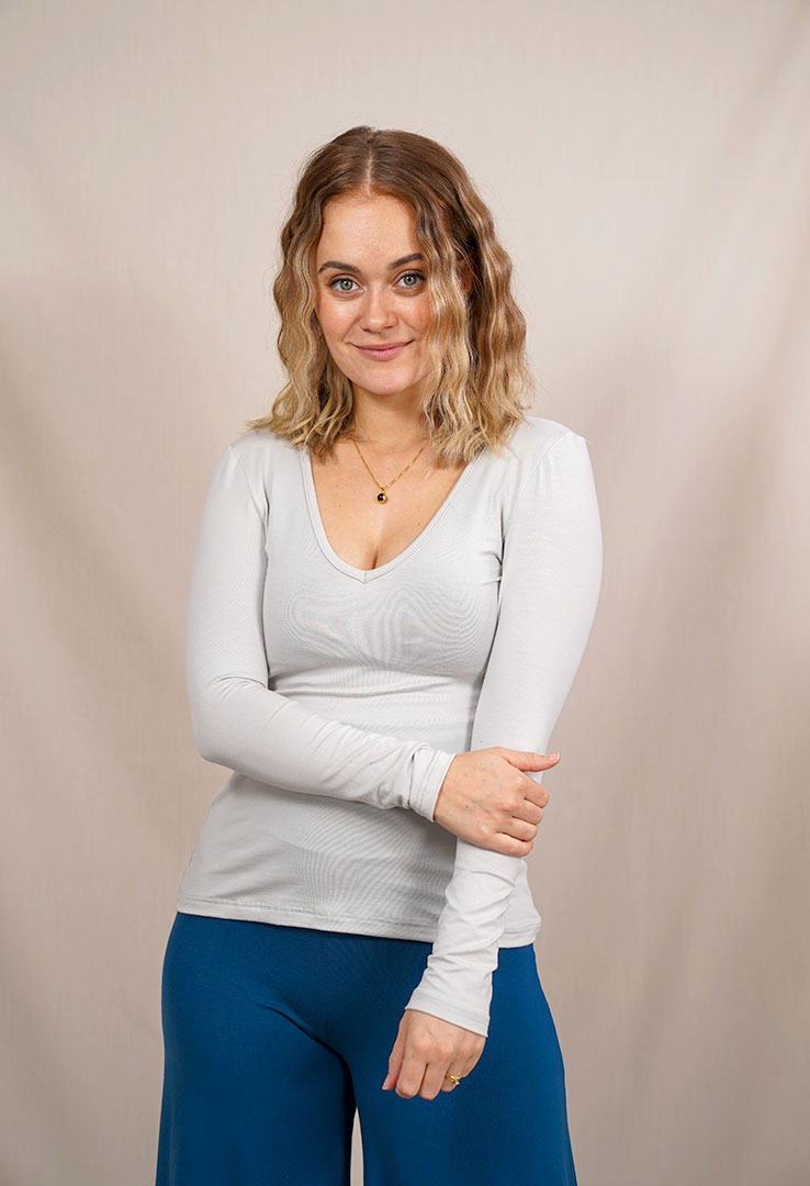 Basic-Longsleeve mit V-Ausschnitt
