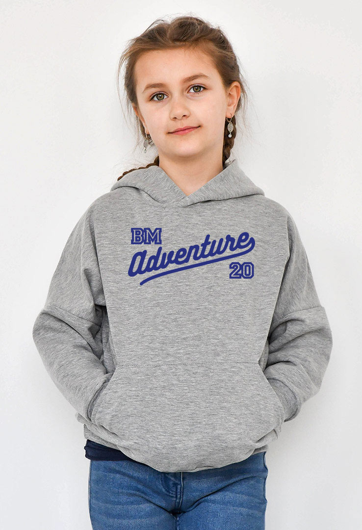 Kapuzen-Sweater grau  mit Print "Adventure"