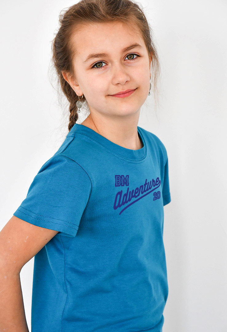 T-Shirt blau mit Print "Adventure"