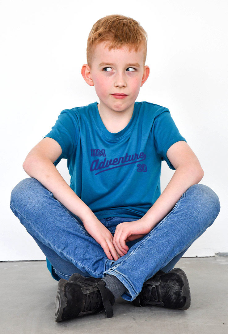 T-Shirt blau mit Print "Adventure"