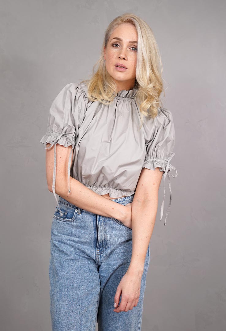 kurze Baumwollbluse 