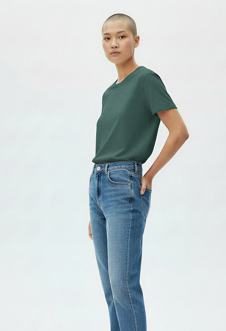 nachhaltiges Frauen  Basic-T-Shirt aus Baumwolle und Modal   silverpine