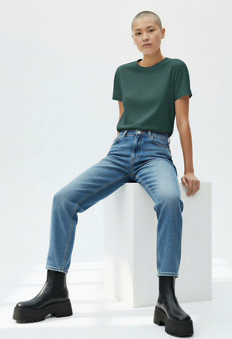 nachhaltiges Frauen  Basic-T-Shirt aus Baumwolle und Modal   silverpine