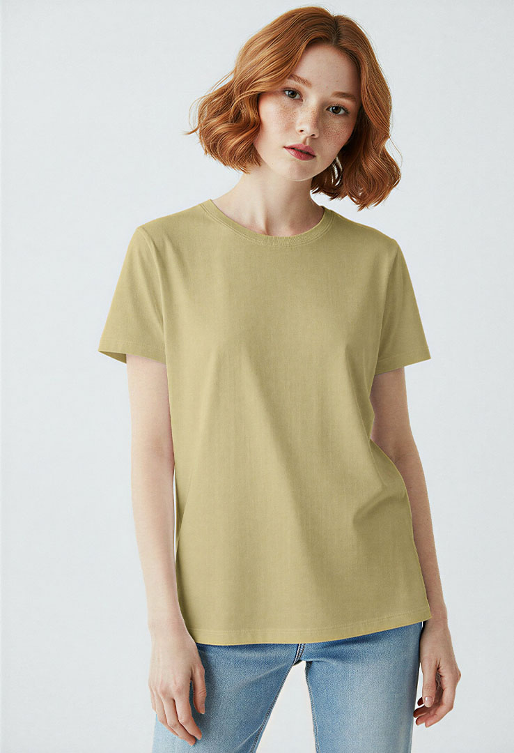 nachhaltiges Frauen  Basic-T-Shirt aus Baumwolle und Modal   Hemp