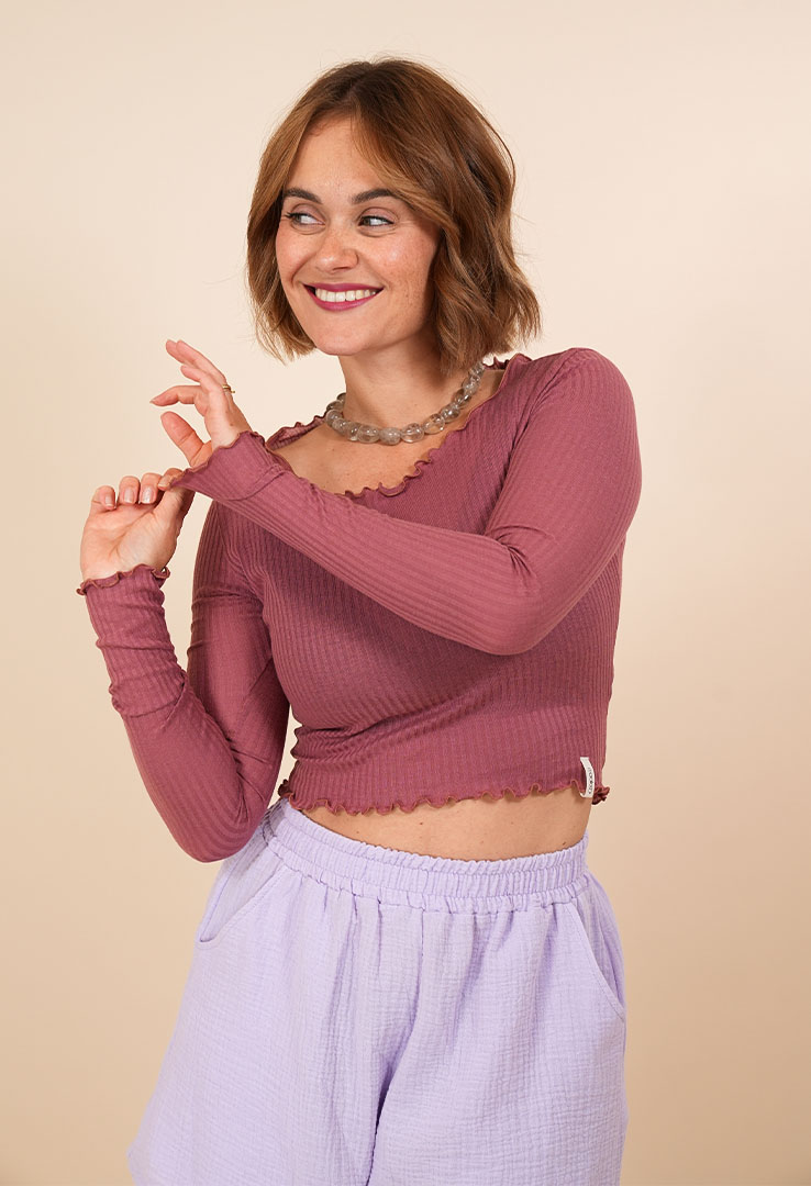 "Cutie Rib" Crop Longsleeve