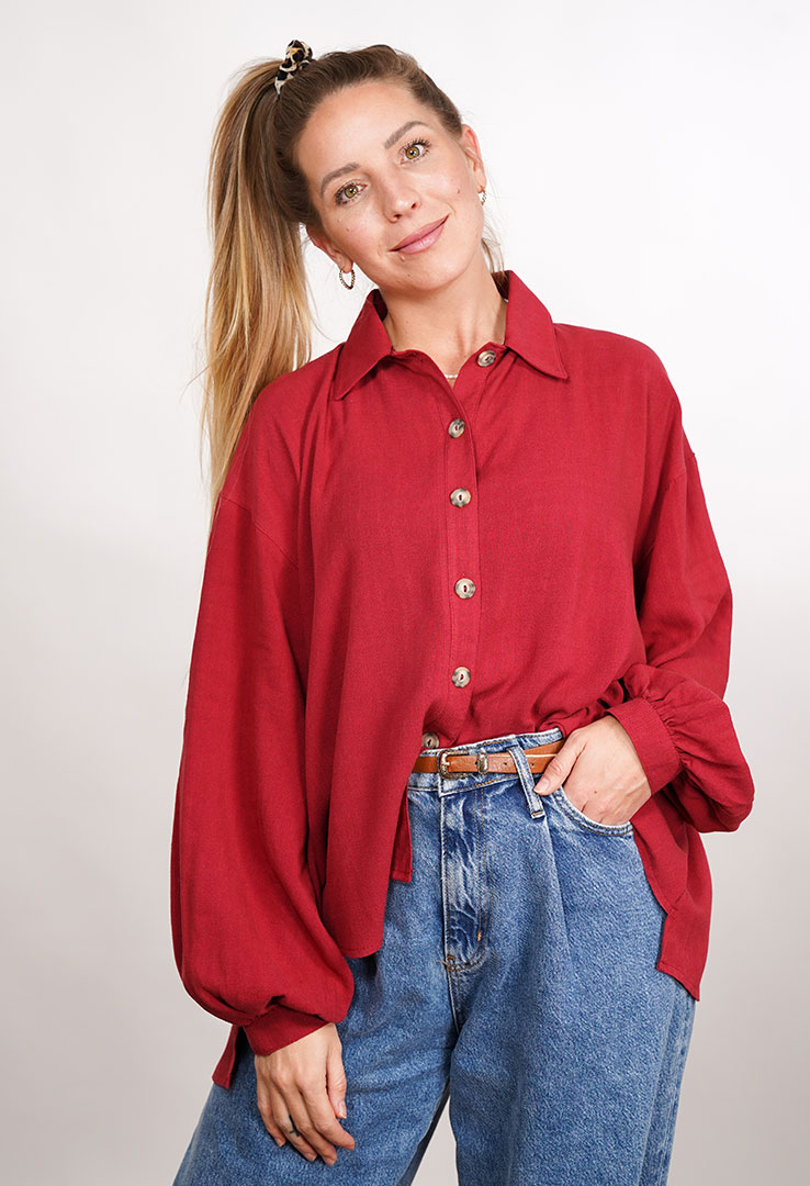 lockere Leinenbluse "Urban Bloom "
