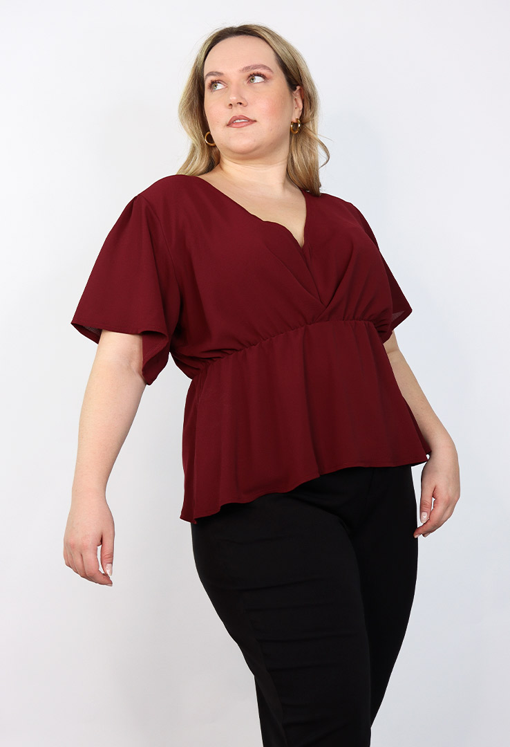 taillierte Bluse mit V-Ausschnitt Anna Kova