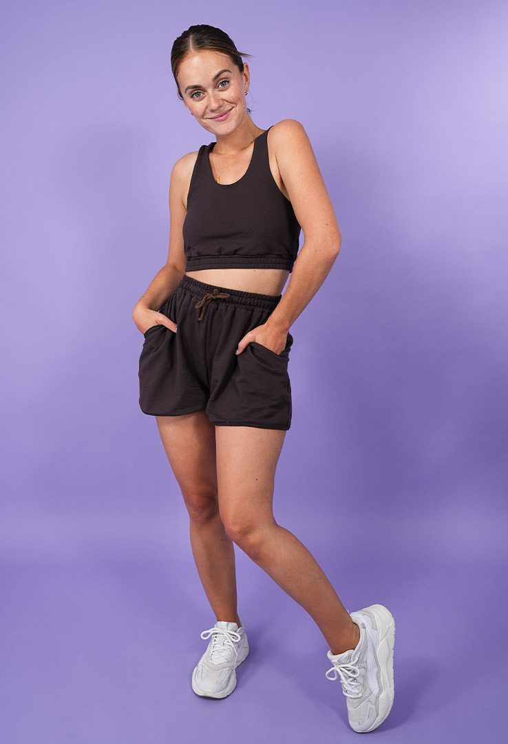 Crop Top aus Sweatmaterial