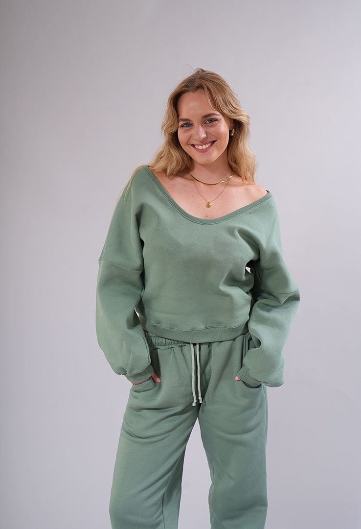 "Twist & Turn" Off-Shoulder Sweater