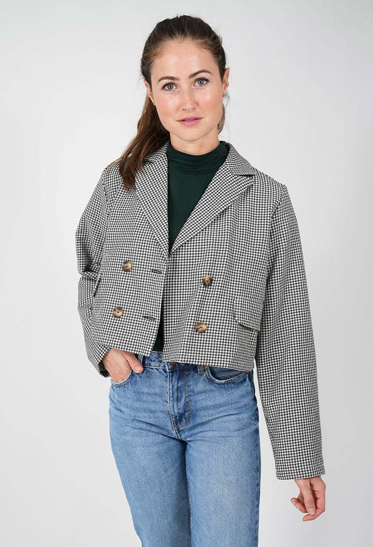 Crop Blazerjacke  " Urban Pattern "