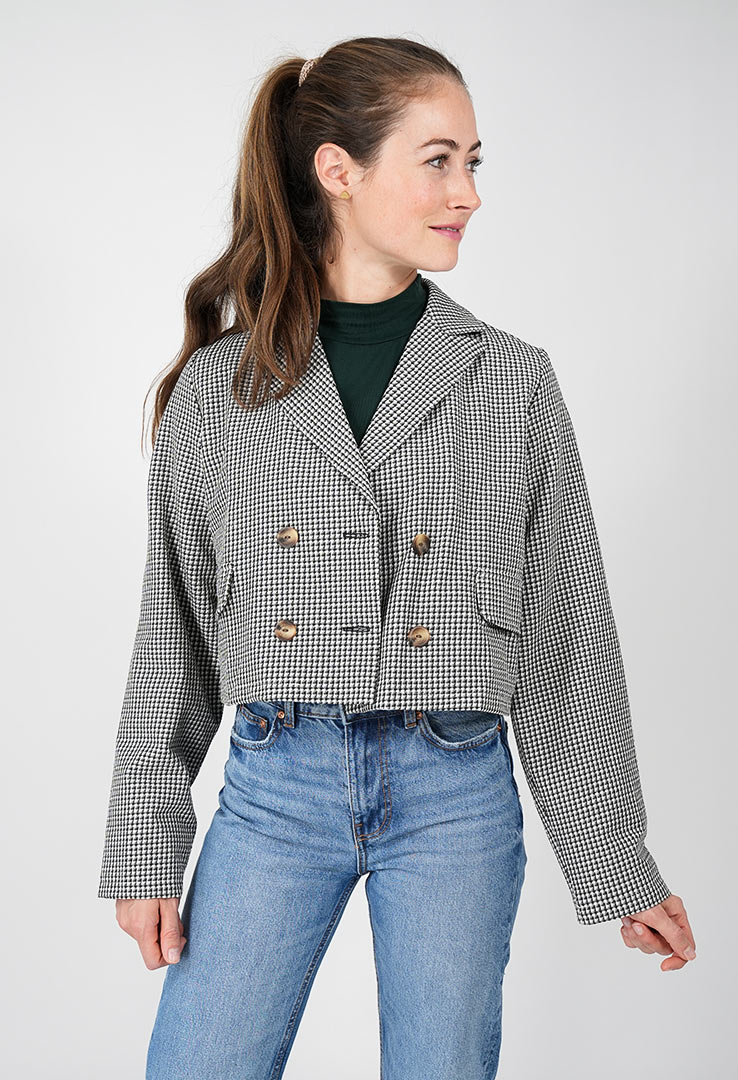 Crop Blazerjacke  " Urban Pattern "