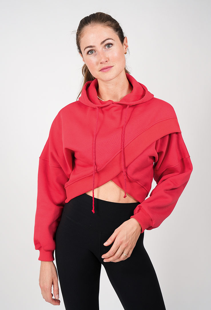 überkreuzter Crop Hoodie 