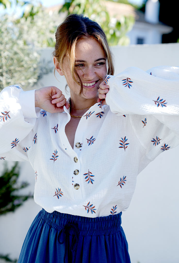Musselin Bluse "Spring Flow"