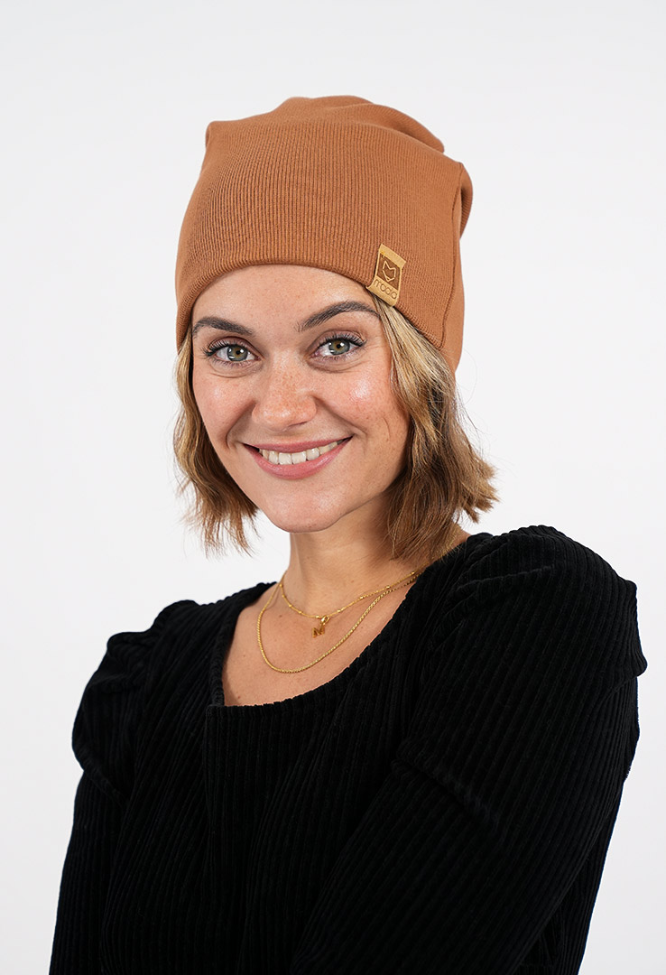gerippte Beanie Mütze