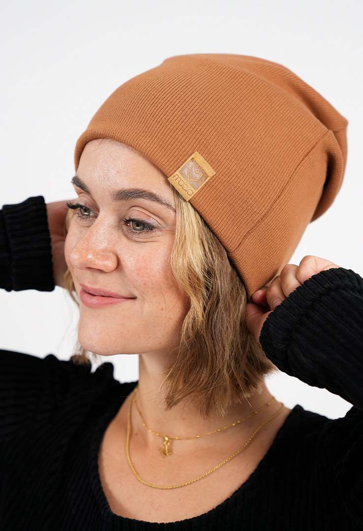 gerippte Beanie Mütze