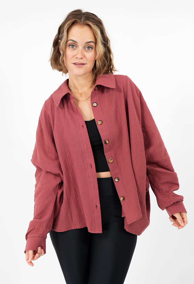 Musselinbluse mit Fledermausärmel