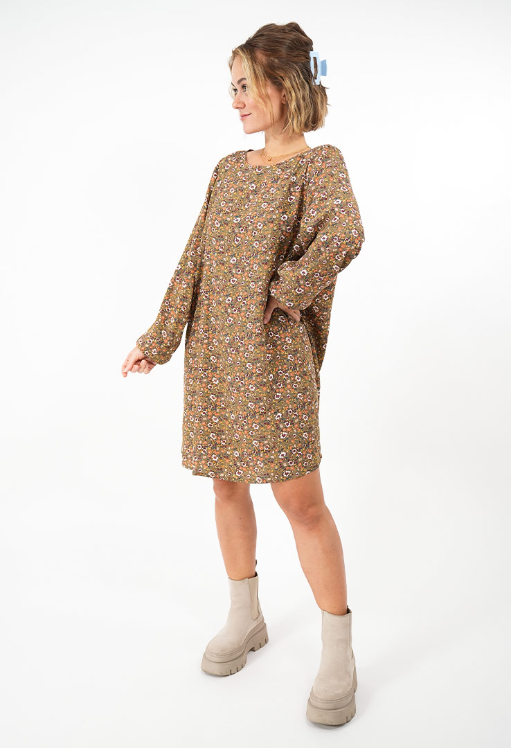 lockeres Blusenkleid mit Blumenmuster