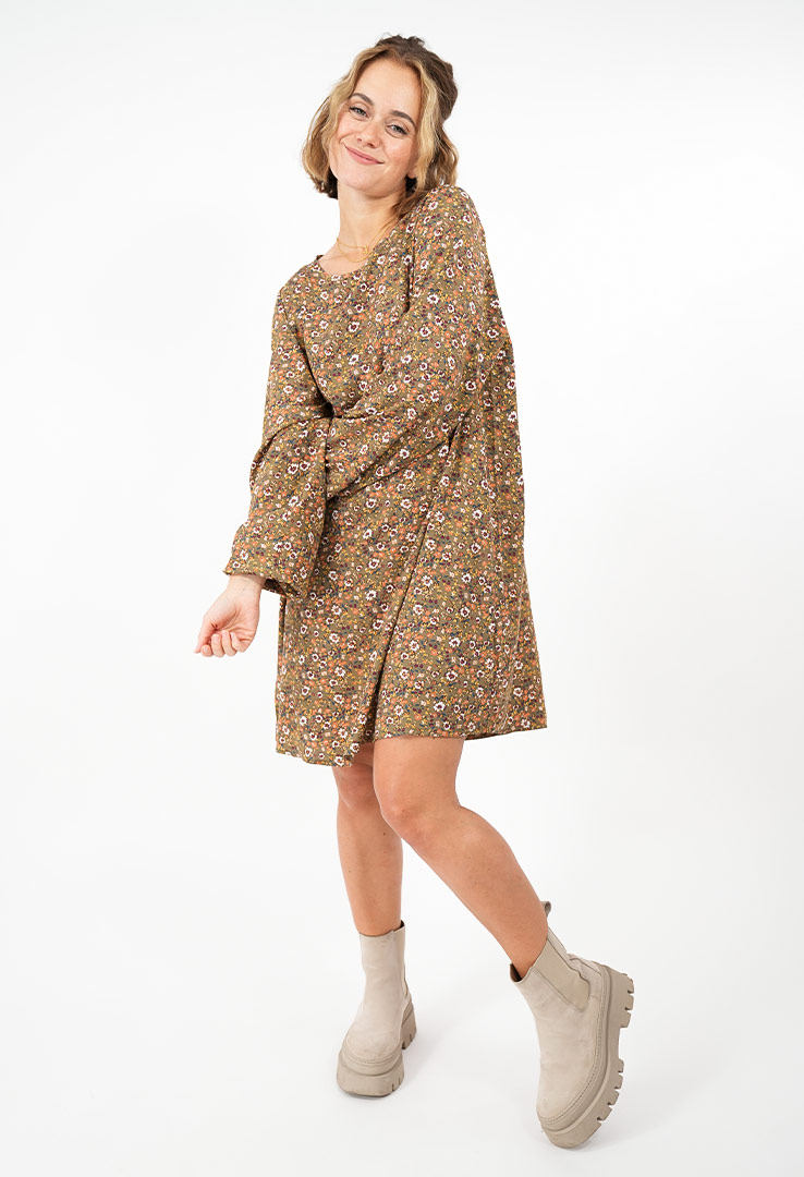 lockeres Blusenkleid mit Blumenmuster