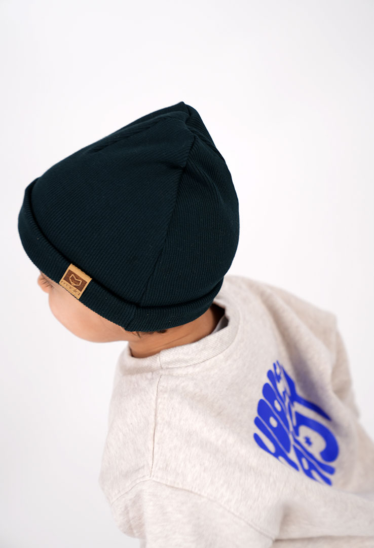 gerippte Beanie Mütze für Kinder
