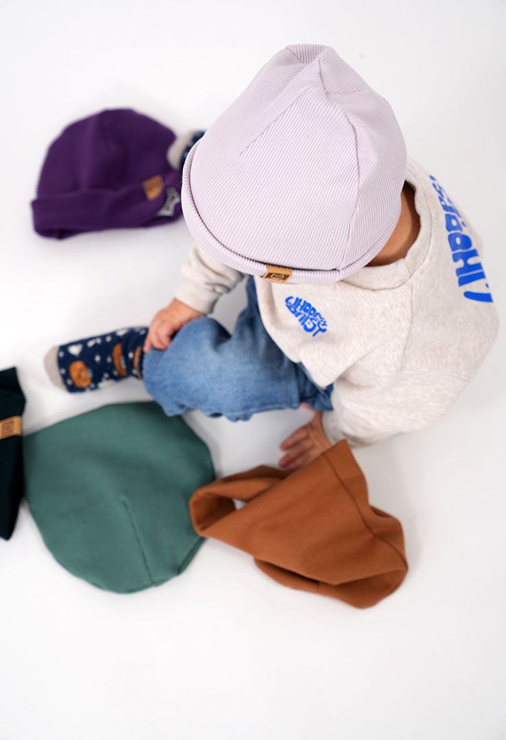 gerippte Beanie Mütze für Kinder
