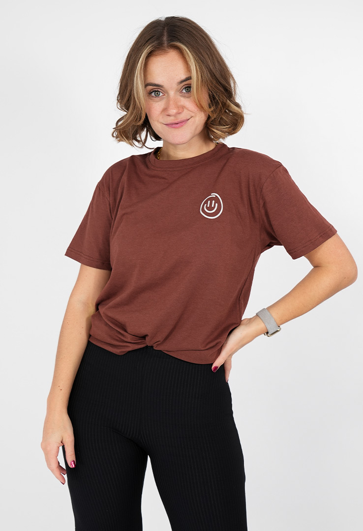Print-Shirt "Happiness looks good on you"
