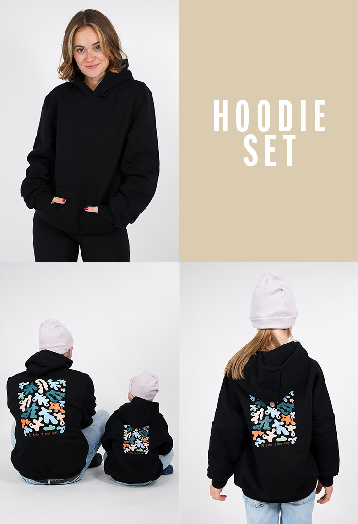 Set Kapuzen-Sweater "Be kind to your mind"