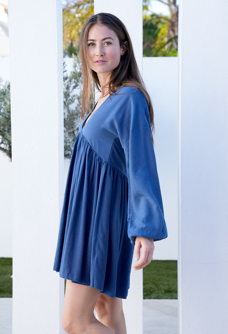 Leinen-Tunikakleid "Azure Breeze"