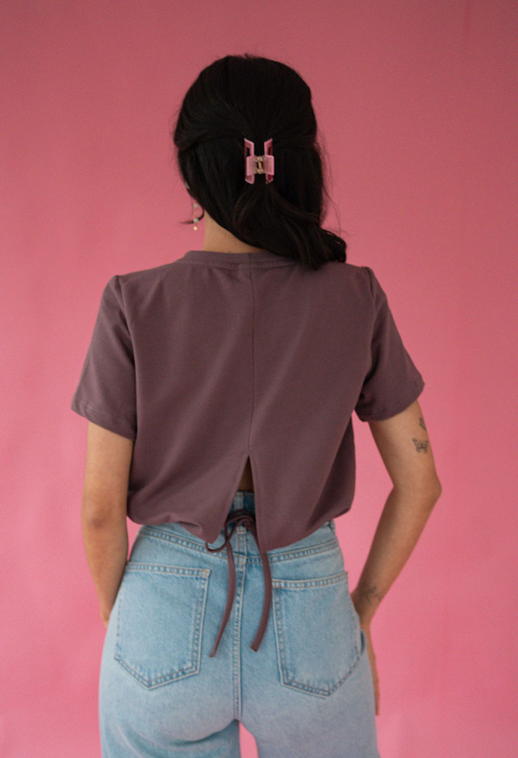 Basic Shirt mit Saum zum Binden 