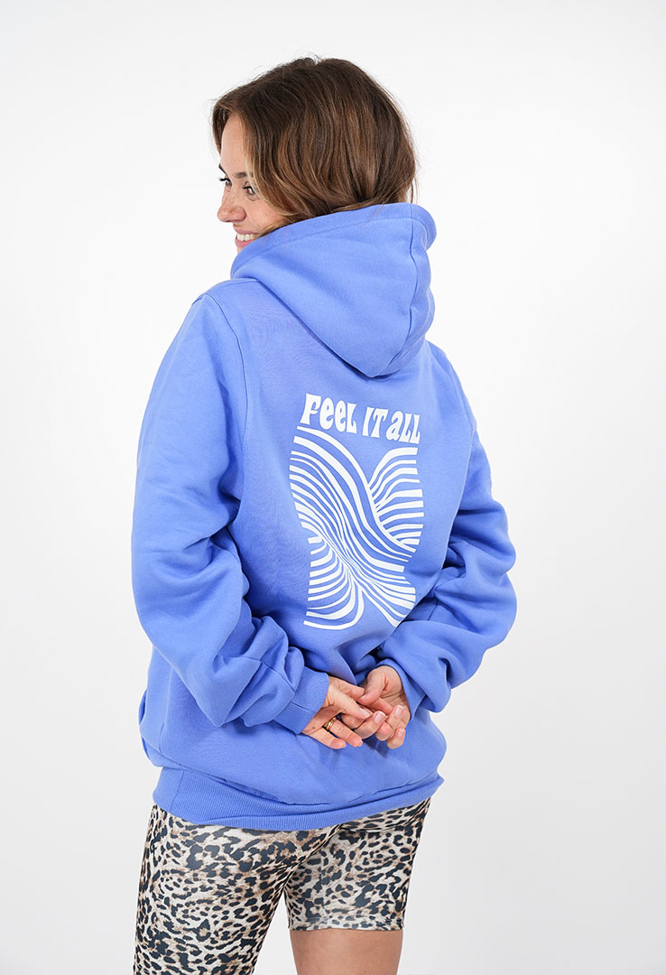 Kapuzen Sweater blau "Feel it all"