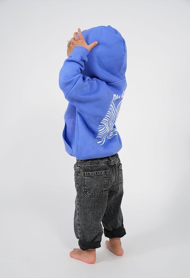 Kinder Kapuzen Sweater blau "feel it all"