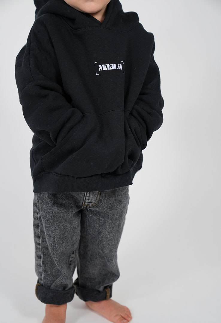 Kinder Kapuzen Sweater schwarz "not afraid"