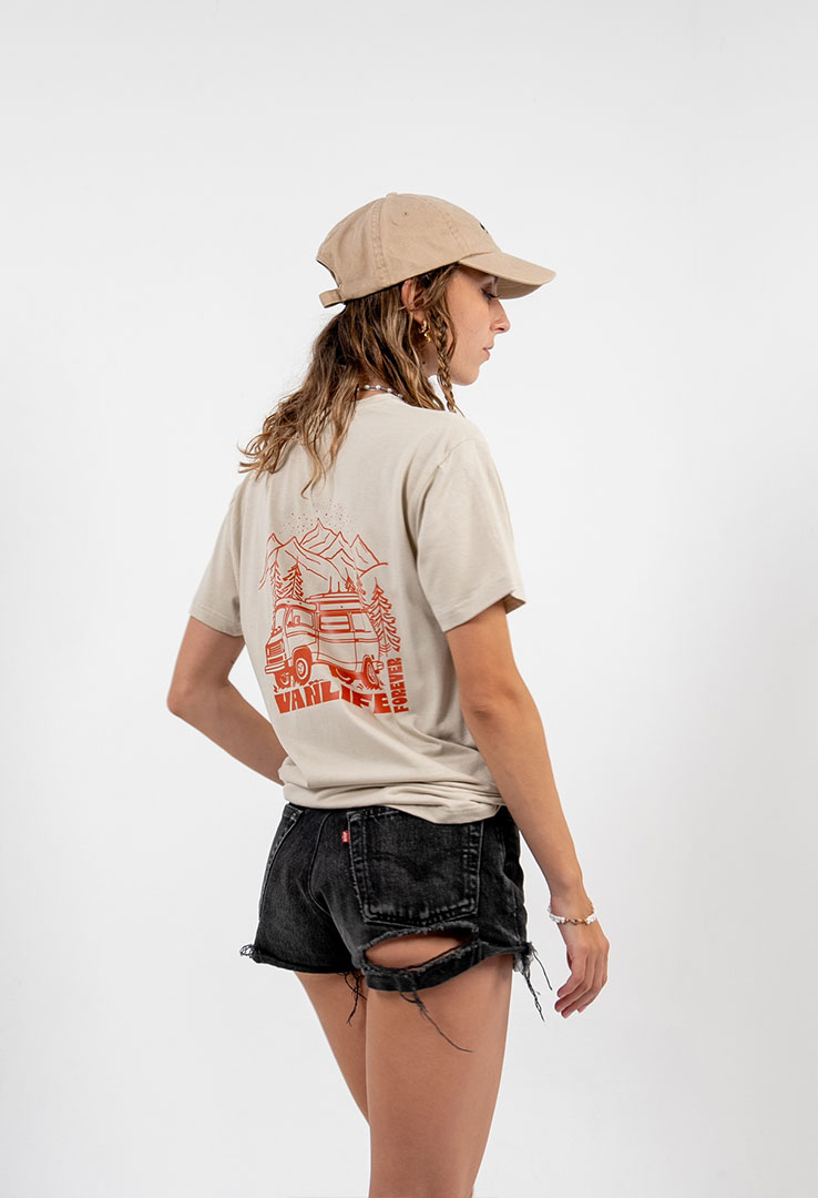 T-Shirt "Vanlife Forever" in Cement