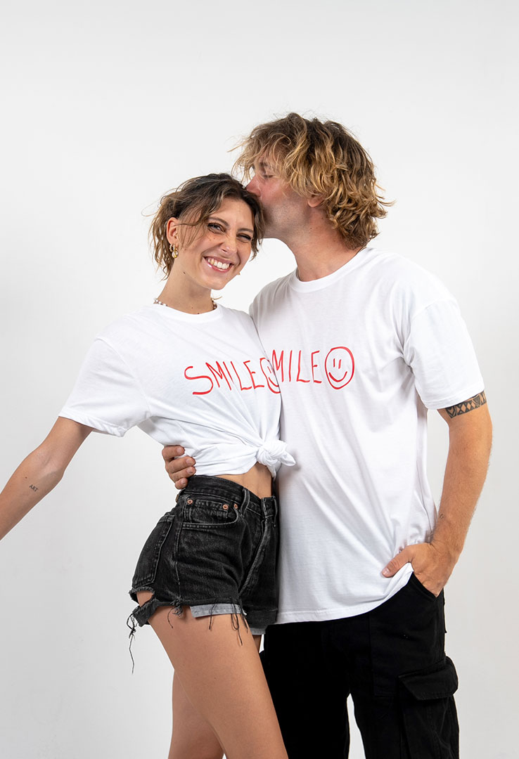 T-Shirt "Smile" in White