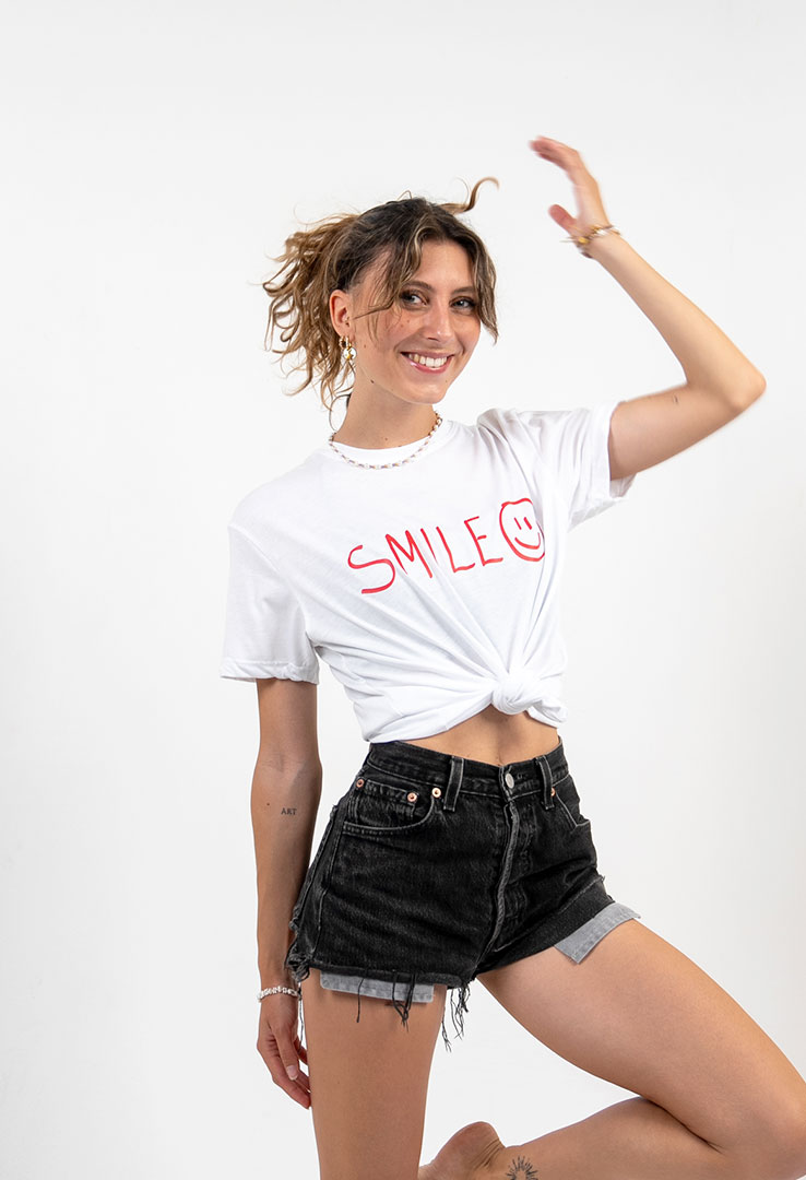 T-Shirt "Smile" in White