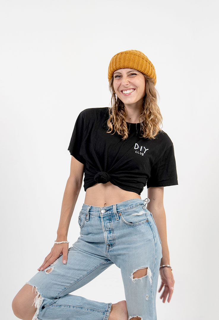 Oversize T-Shirt "DIY Club" in Black