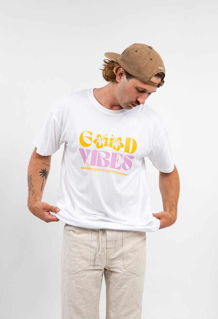 T-Shirt "Good Vibes" in White