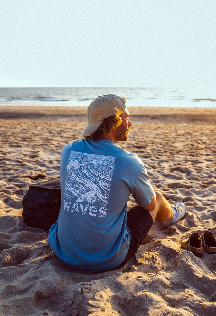 T-Shirt "Waves" in  Lead
