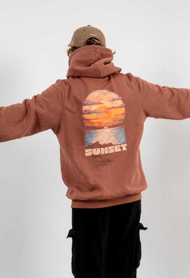 Hoodie "Sunset Color" in Apple Brown