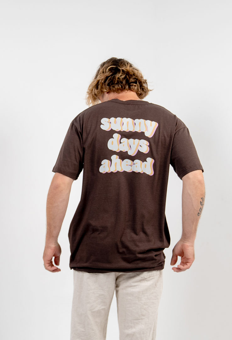 T-Shirt "Sunny Days" in Chocolate Brown