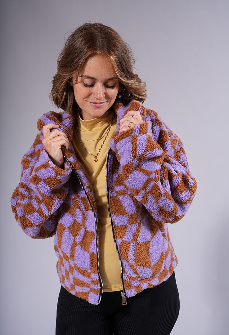"Groovy Check" Teddyjacke