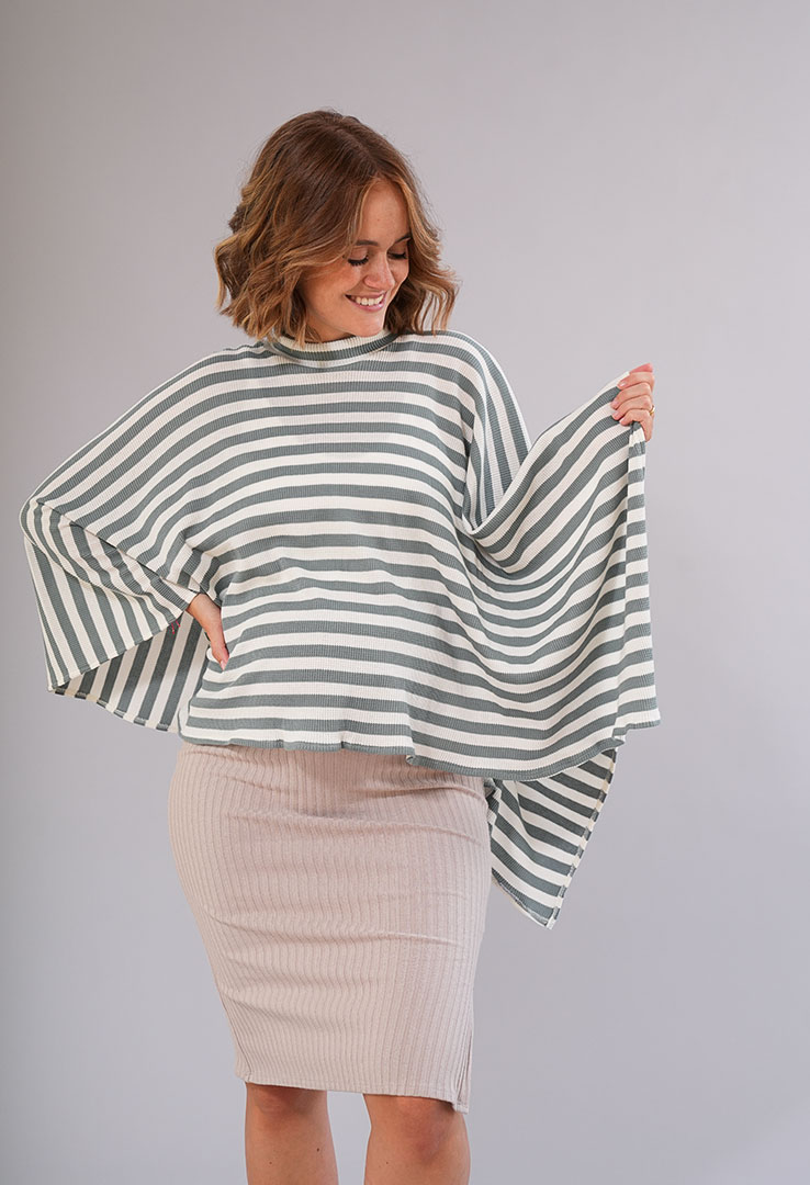 "Striped Flow" Poncho