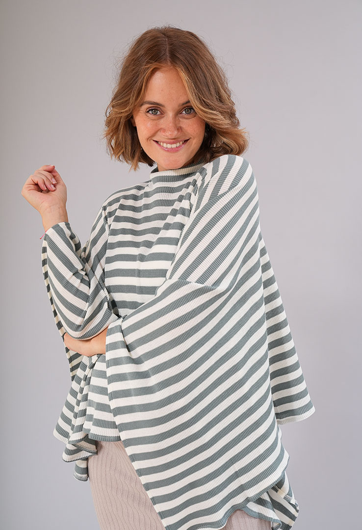 "Striped Flow" Poncho