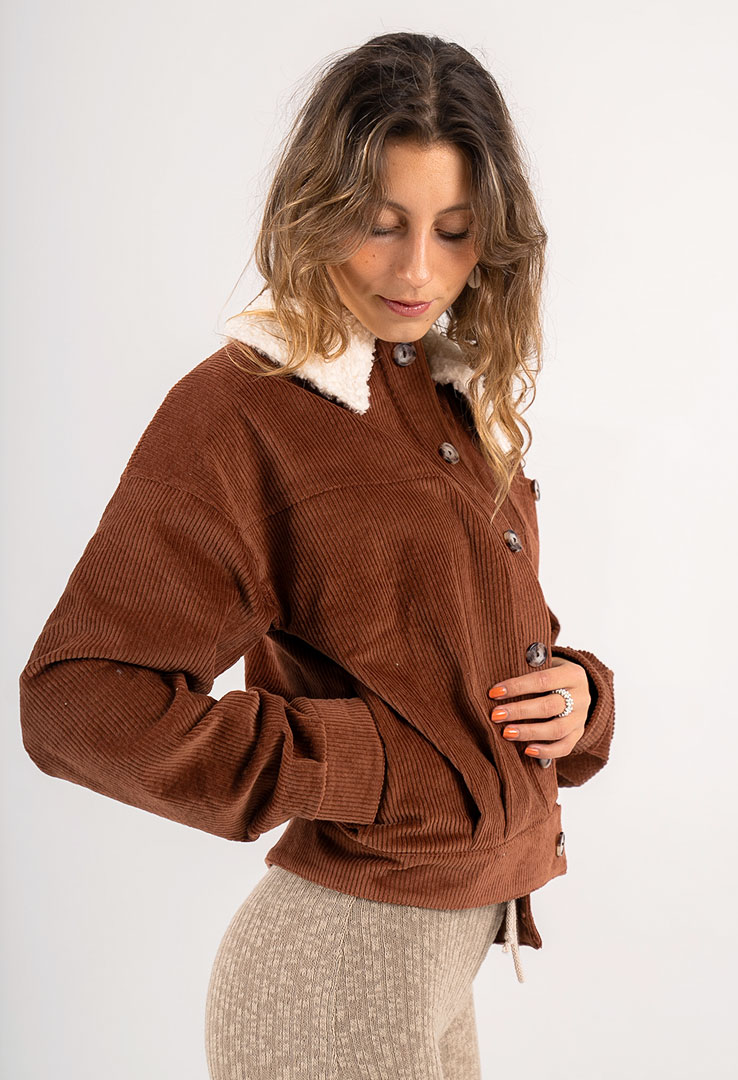 Teddy Collar Cord Jacke