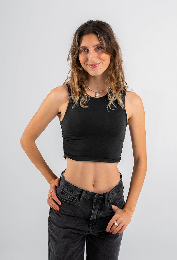 Ruched Side Crop Top