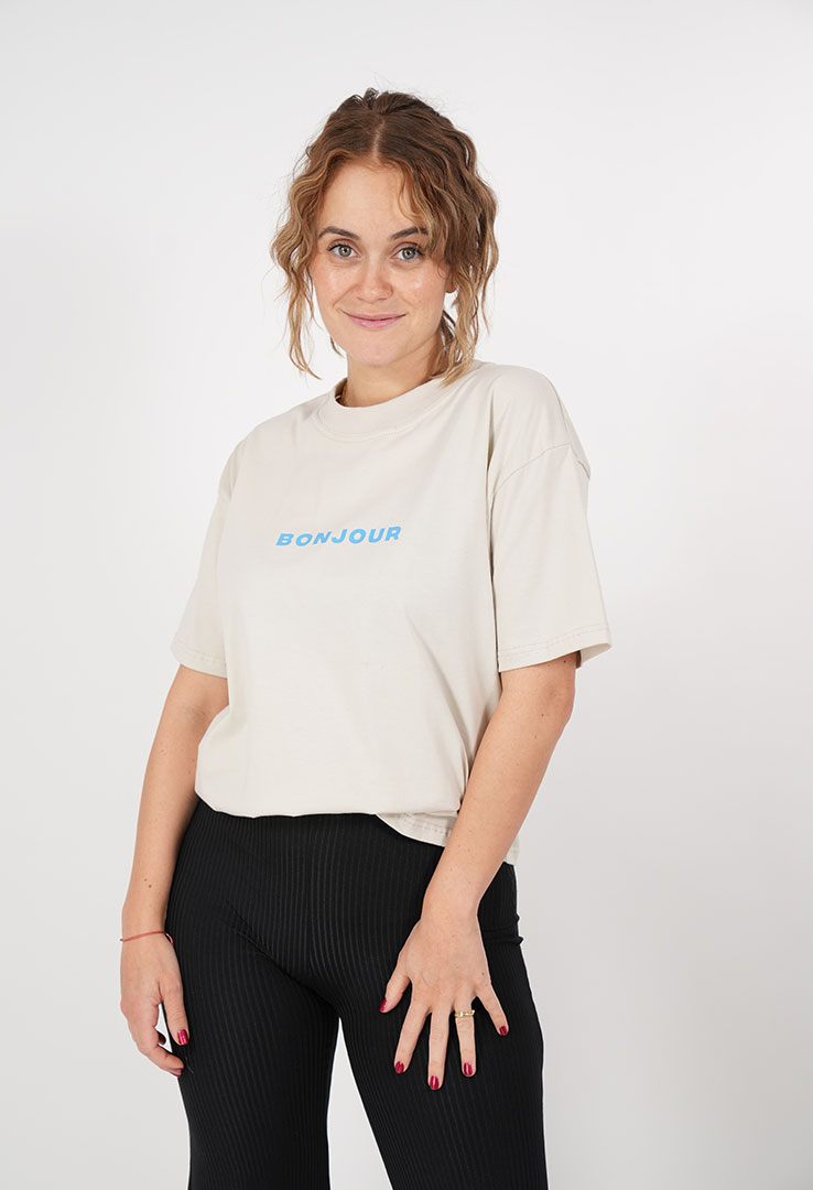 Skm X Maala  Art collection Print-Shirt  " Bonjour" von Toninho Dingl
