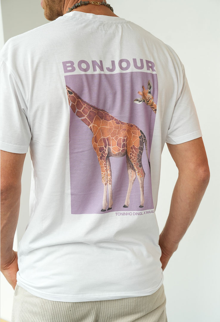 Skm X Maala  Art collection Print-Shirt  " Bonjour" von Toninho Dingl