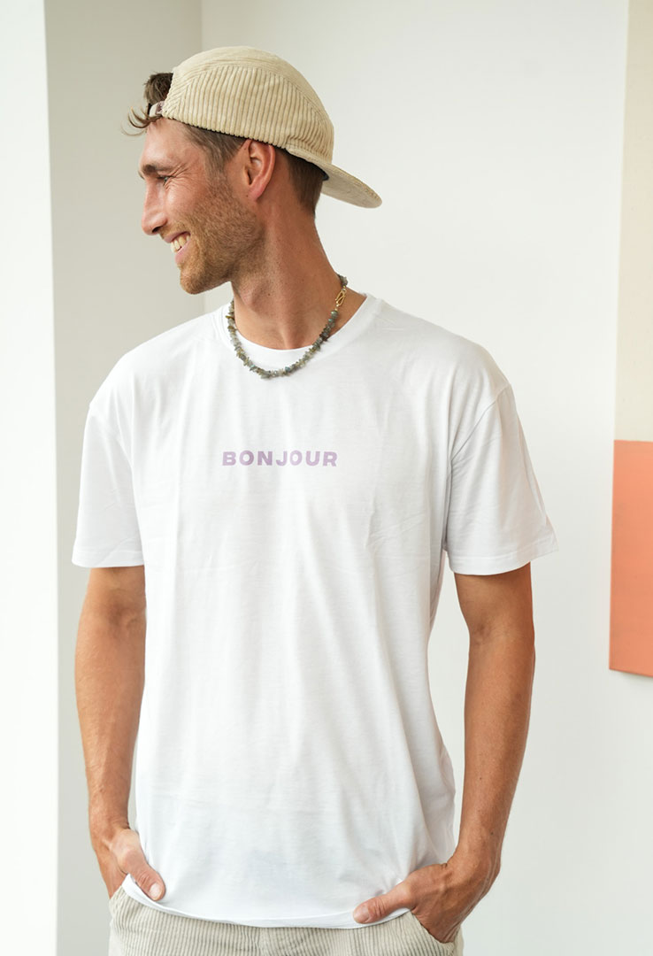 Skm X Maala  Art collection Print-Shirt  " Bonjour" von Toninho Dingl