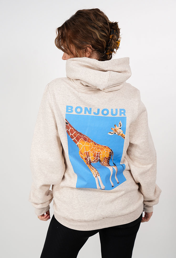 Skm X Maala  Art collection Hoodie „Bonjour“