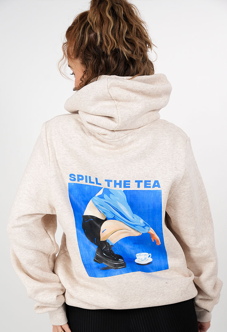 Skm X Maala  Art collection Hoodie „Spill the tea““